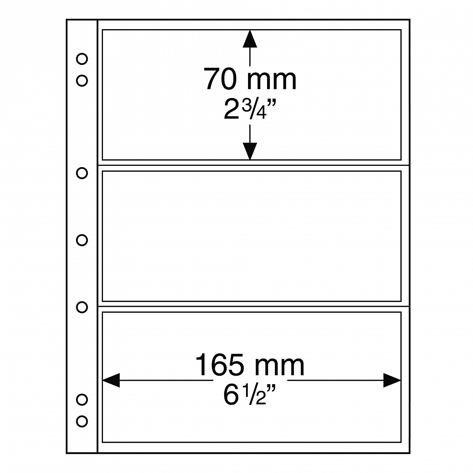 Folhas NUMIS para notas de banco at 165x70 mm